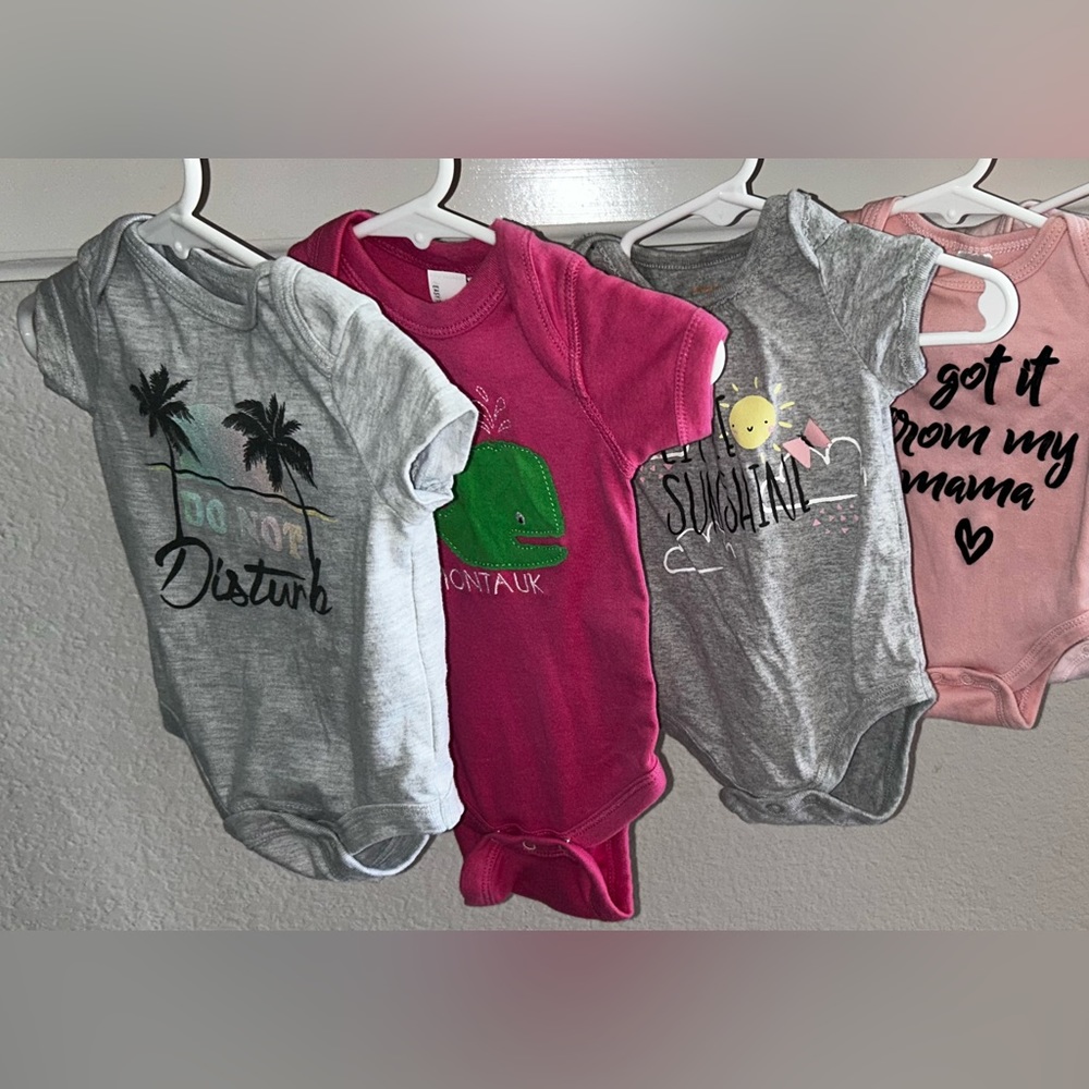 4 baby girl onesies